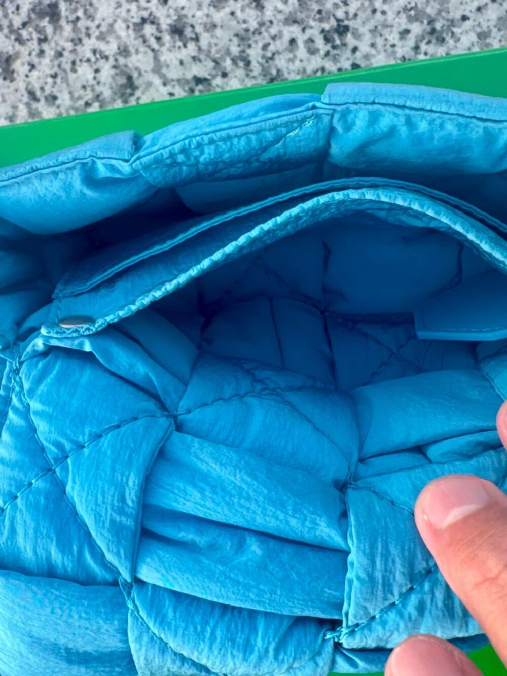 Bottega Veneta Padded Intrecciato Nylon Cassette Bag in Pool Blue - Picture 8 of 14